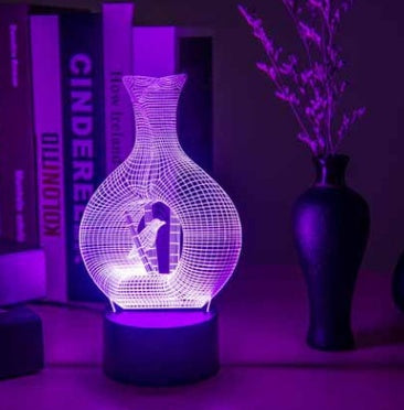 Modern 3D Night Light LED Lamp – Creative Home Decor Light for Bedroom & Desk