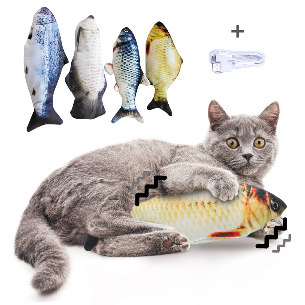 Indoor Cat Electric Fish Toy – Interactive Moving Simulation Toy for Exercise & Play