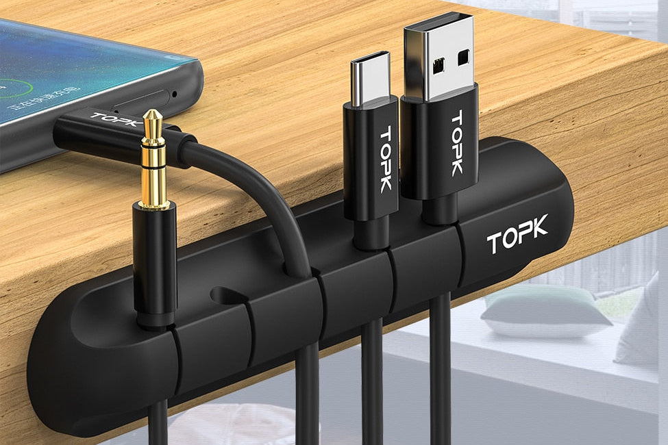 Multipurpose Cable Organizer – USB & Headphone Cord Winder for Desk