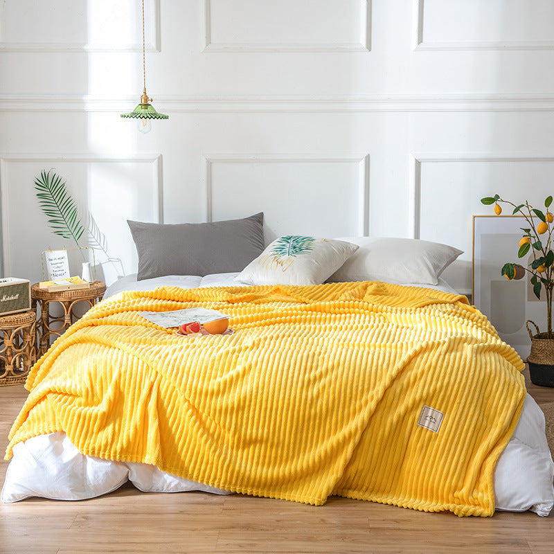 Soft Cozy Flannel Blanket Solid – Warm Fleece Throw for Bedroom Sofa