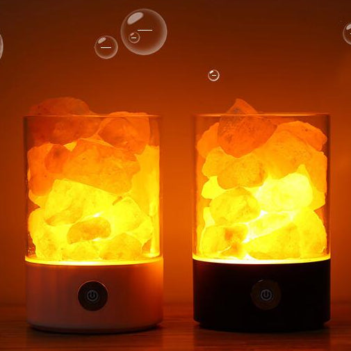 Crystal Himalayan Salt Night Light – USB LED Relaxing Mood Lamp for Bedroom & Cozy Home Ambience