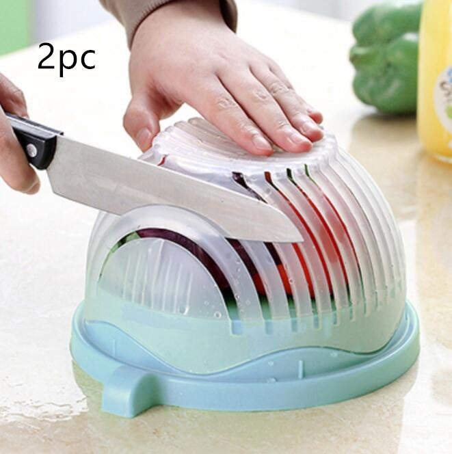 Healthy Living Salad Cutter Fruit & Vegetable Chopper – Quick Prep Kitchen Tool