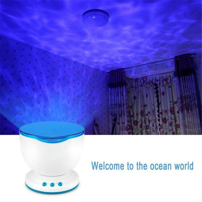 Ocean Wave Projector Night Light – Aurora LED Galaxy Lamp with Bluetooth Speaker & Remote