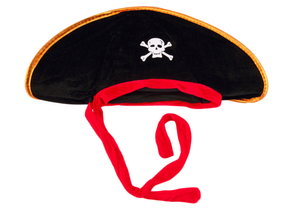 Halloween Pirate Captain Costume Hat – Skull Print Cosplay Cap