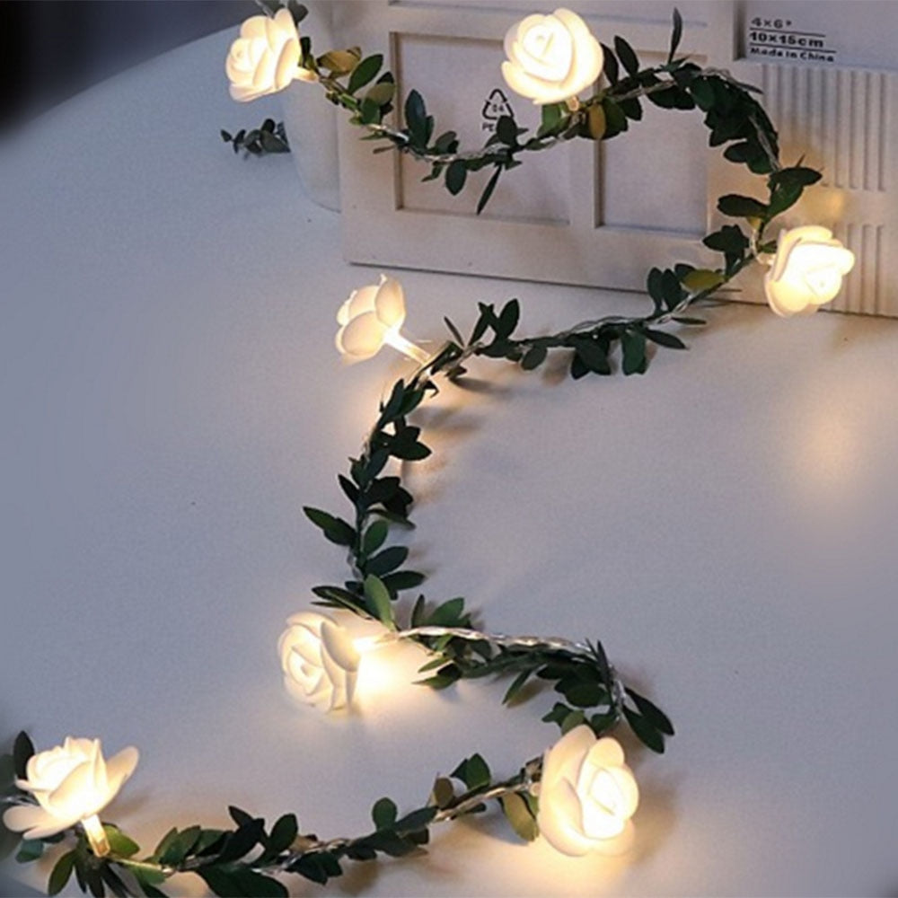 Rose Garland Fairy Lights LED – Romantic Room Decor Lights for Bedroom & Events