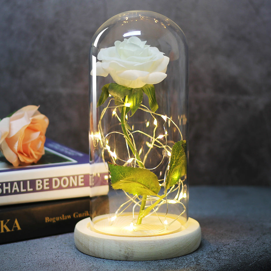 Enchanted Forever Rose LED Glass Dome – Christmas Romantic Holiday Decoration Gift