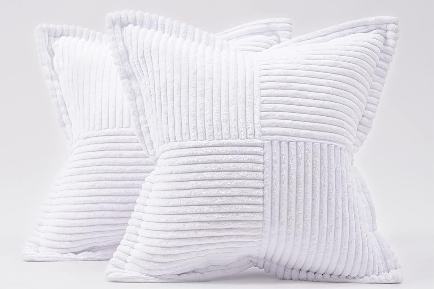 Corduroy Pillow Covers – Super Soft Boho Striped Throw Pillow Cases for Couch & Living Room