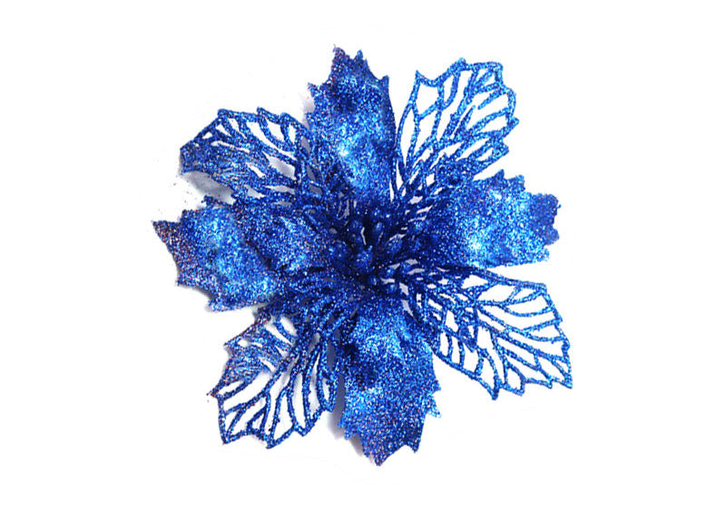 Christmas Glitter Fake Flowers – Festive Tree Decorations for Home & Party Setup