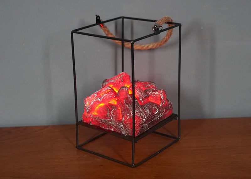 LED Flame Effect Fireplace Light – Portable Home Decor Lamp for Christmas, Halloween & Winter Atmosphere
