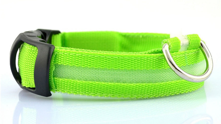 Adjustable LED Dog Collar – Bright Glowing Pet Collar for Night Walk Safety & Visibility