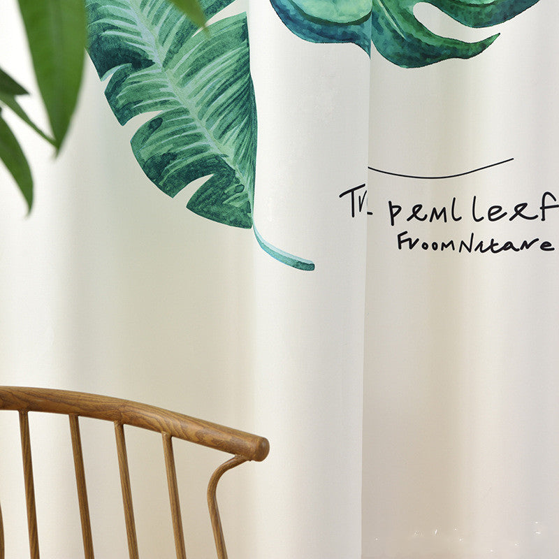 Banana Leaf Window Curtain – Modern Tropical Decor