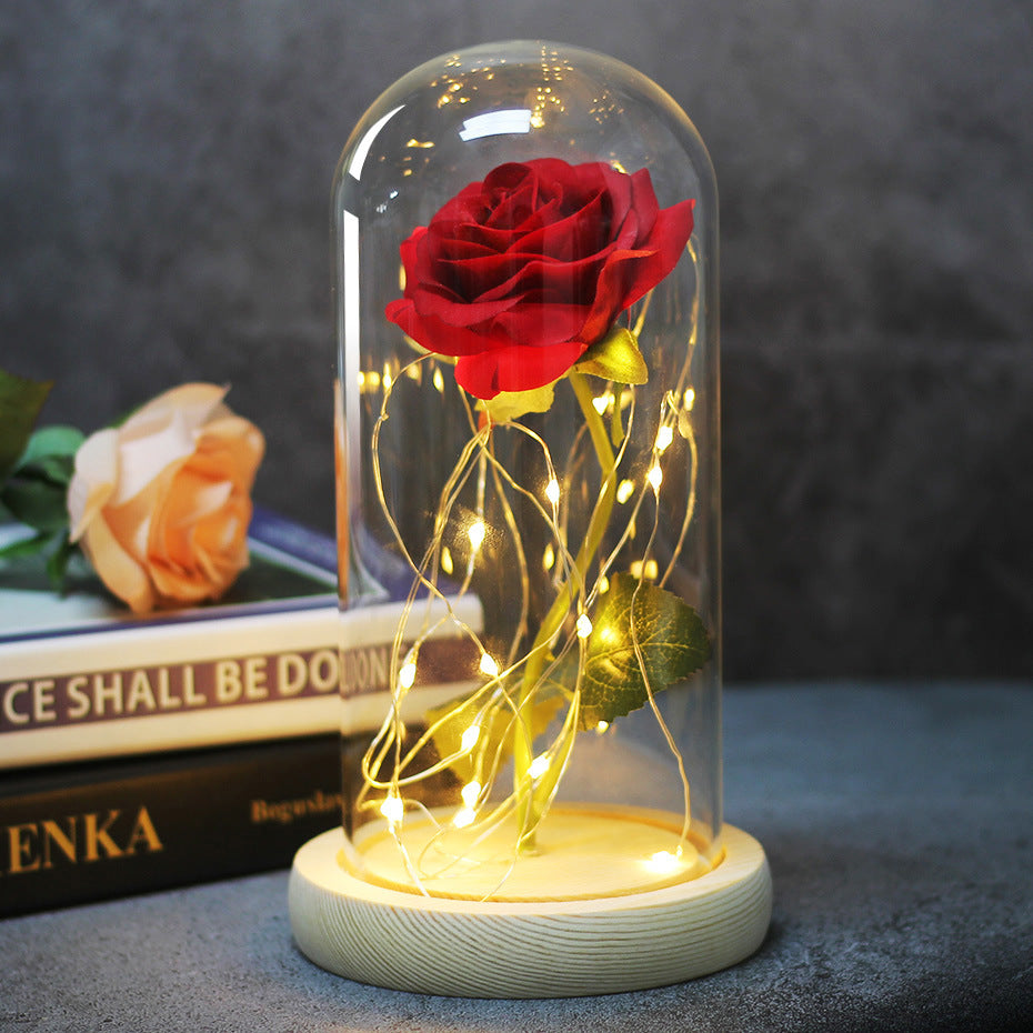Enchanted Forever Rose LED Glass Dome – Christmas Romantic Holiday Decoration Gift