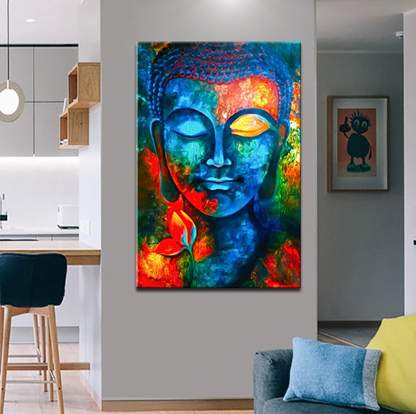 Modern Buddha Canvas Art – Inspirational Buddhism Posters for Living Room