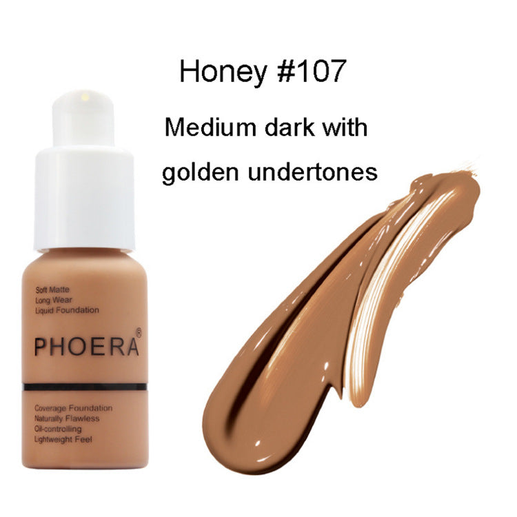 Natural Matte Full Coverage Foundation – Oil Control Concealer Cream for Smooth Skin
