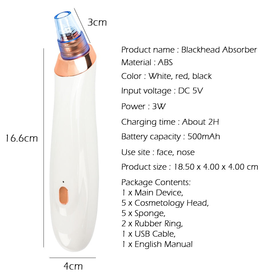 Electric Facial Pore Cleaner – Blackhead Remover for Clear, Glowing Skin