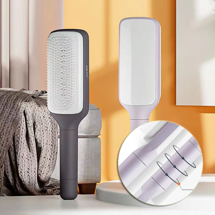 4-in-1 Self Cleaning Hair Brush | Anti-Static Detangling Scalp Massage Comb