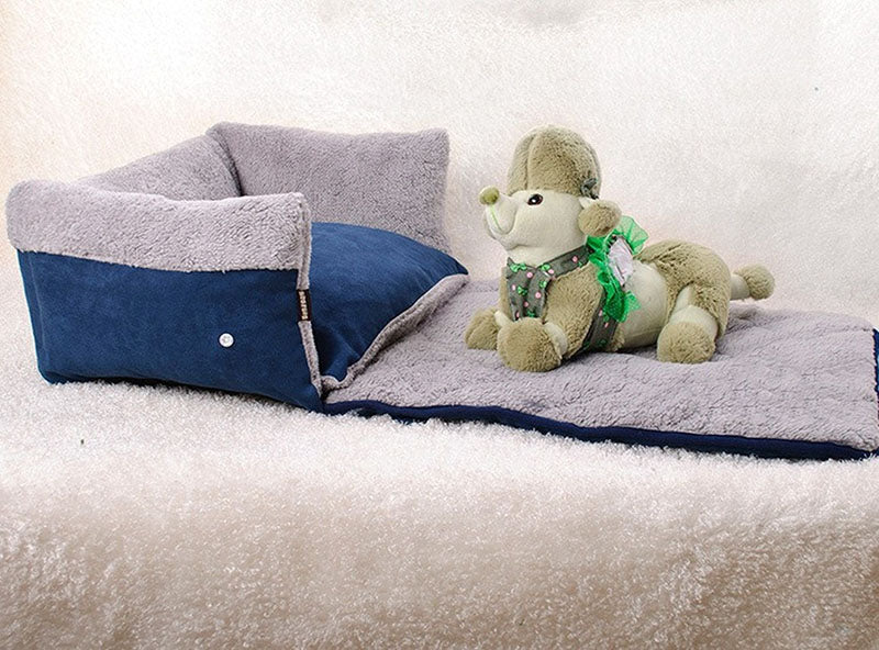 Soft Flip Pet Nest Bed – Comfortable Blanket for Small Pets