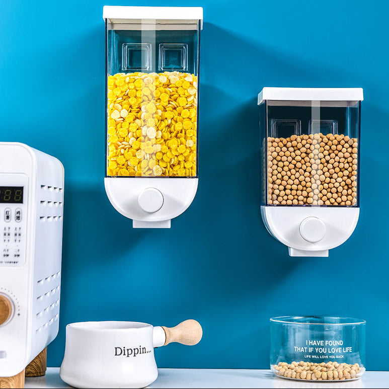 Wall-Mounted Kitchen Organizer – Easy Press Cereal & Food Dispenser