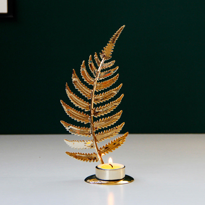 Golden Metal Candle Holder – Luxury Table Decoration for Elegant Home