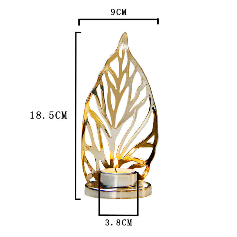 Golden Metal Candle Holder – Luxury Table Decoration for Elegant Home