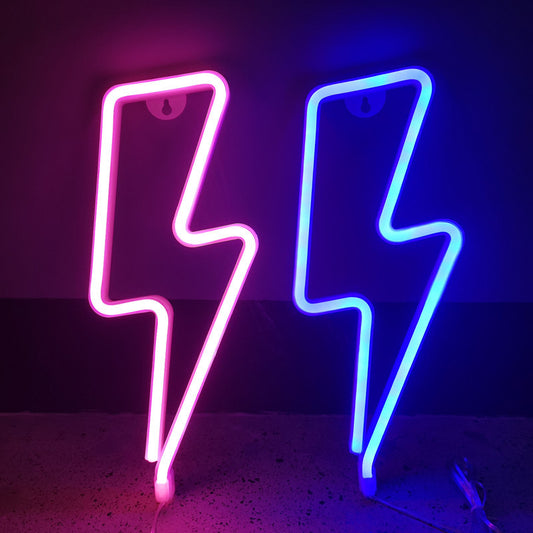 Modern LED Neon Lightning Light – Aesthetic Wall Decor
