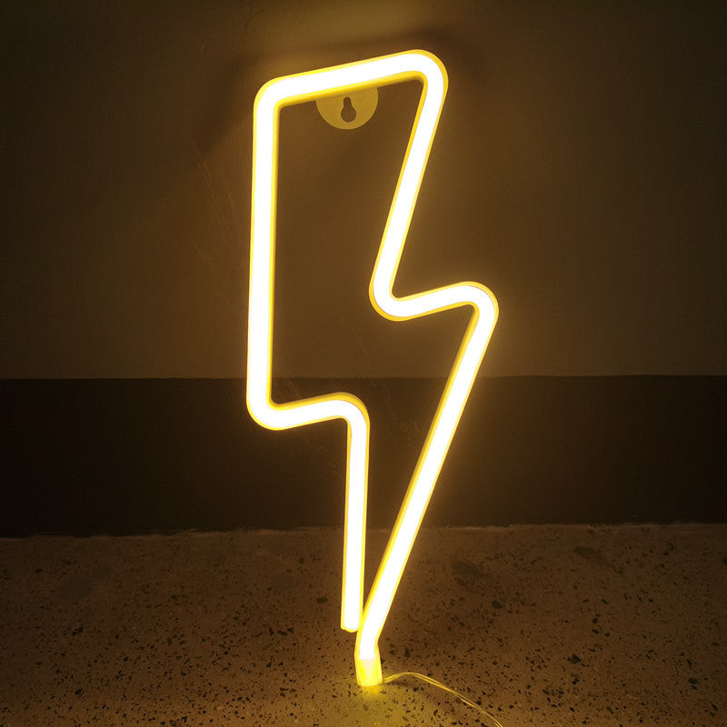 Modern LED Neon Lightning Light – Aesthetic Wall Decor