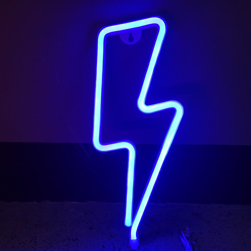 Modern LED Neon Lightning Light – Aesthetic Wall Decor