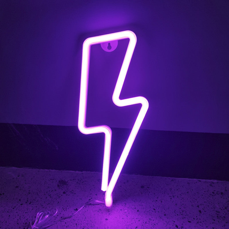 Modern LED Neon Lightning Light – Aesthetic Wall Decor