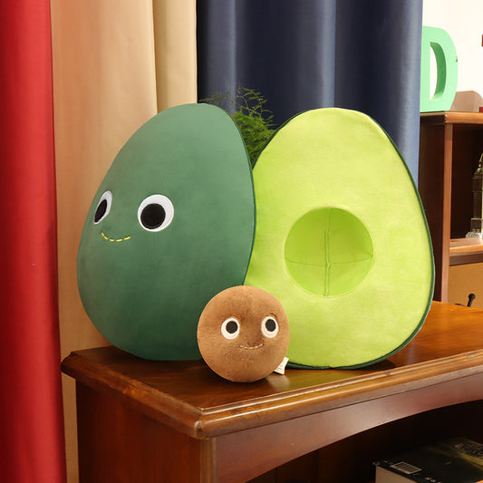 Soft Cute Avocado Plush Animal – Kawaii Fruit Pillow | Room Decor & Kids Gift Toy