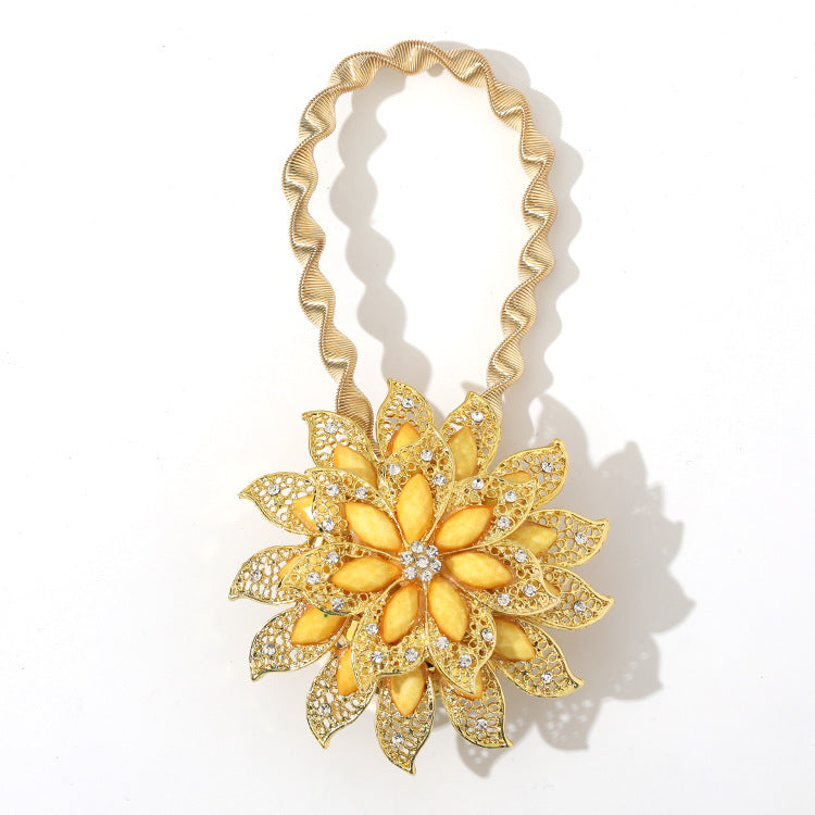 Magnetic Curtain Buckle Tiebacks - damage-free installation with sparkling rhinestones