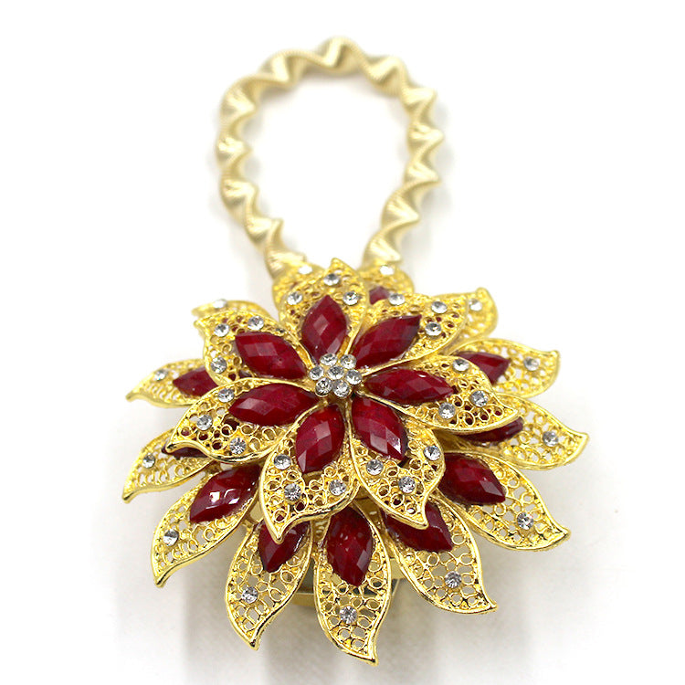 Magnetic Curtain Buckle Tiebacks - damage-free installation with sparkling rhinestones