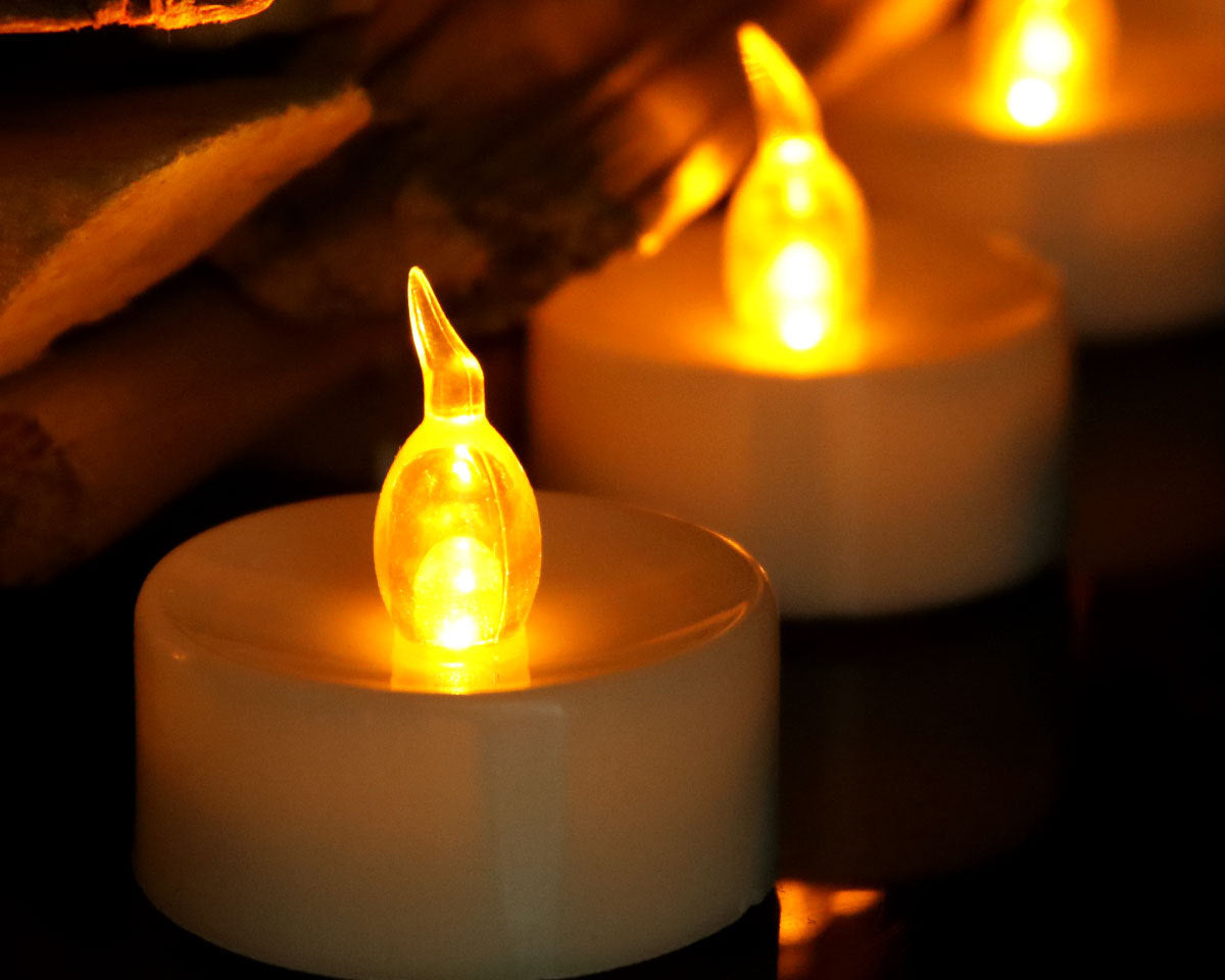 Flameless LED Tea Light Candles – Flickering Battery Operated Night Lights for Home Decor