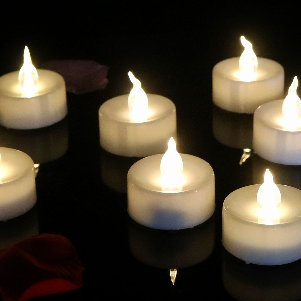 Flameless LED Tea Light Candles – Flickering Battery Operated Night Lights for Home Decor