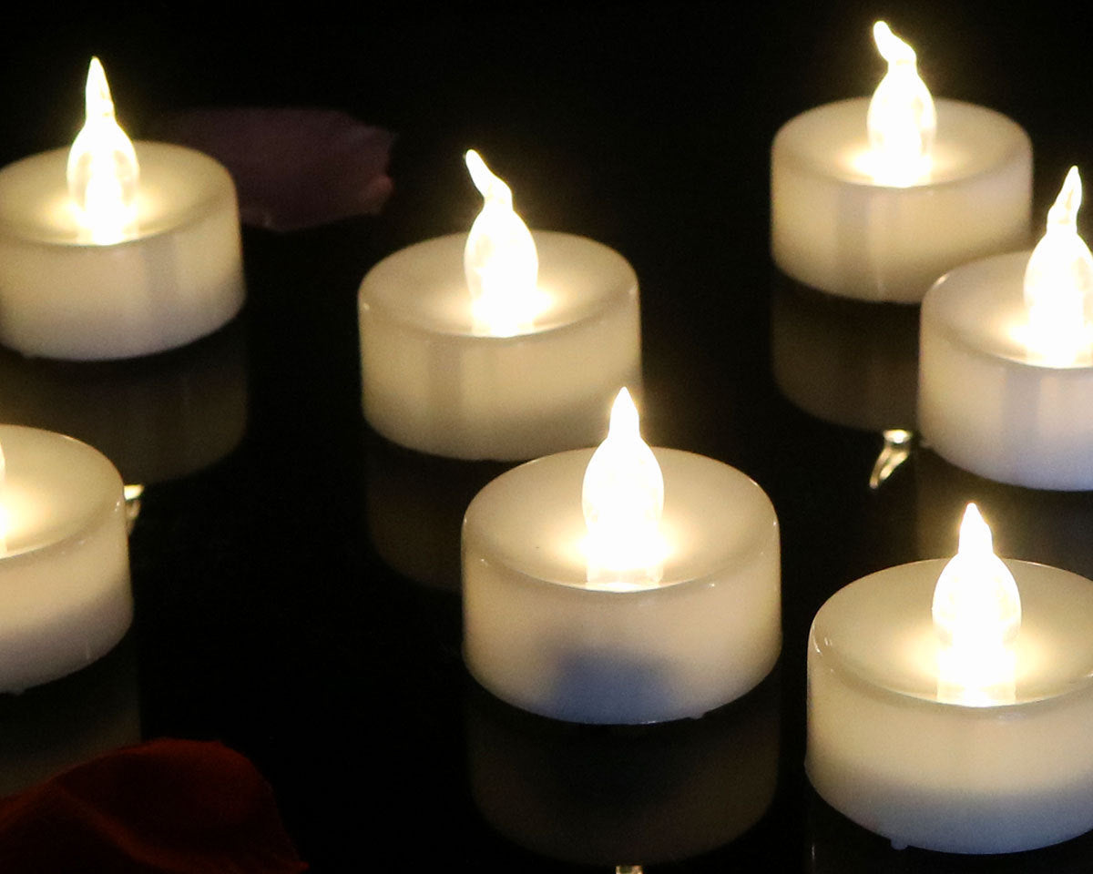 Flameless LED Tea Light Candles – Flickering Battery Operated Night Lights for Home Decor