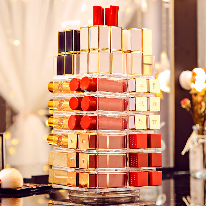 Lipstick Storage Box Organizer – Desktop Cosmetic Shelf | Makeup Vanity Organizer