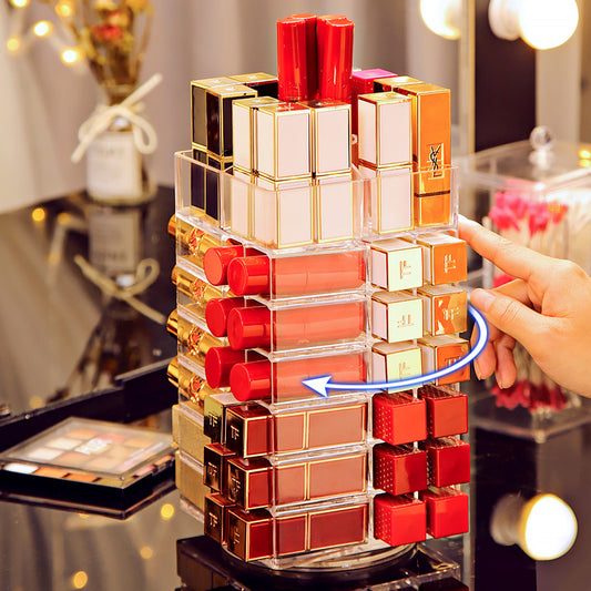 Lipstick Storage Box Organizer – Desktop Cosmetic Shelf | Makeup Vanity Organizer