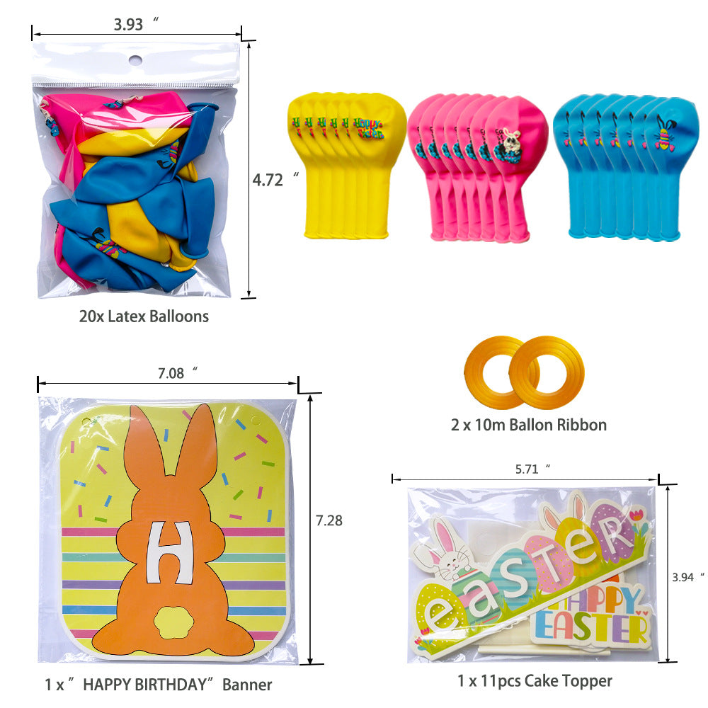 Easter Party Balloon & Flag Set - Easter Decorations Kit