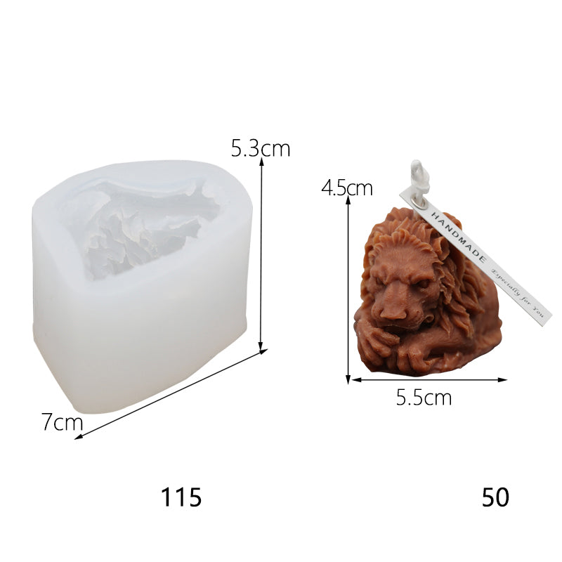 Lion Candle Mold Silicone DIY – Handmade Scented Candle Making Tool for Home Decor & Crafts