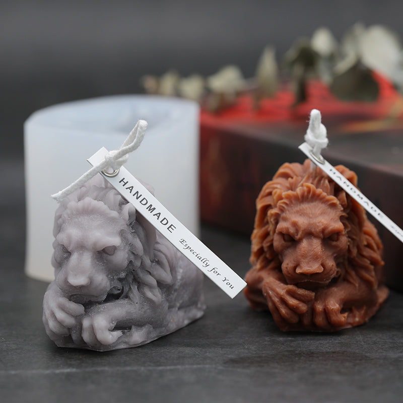 Lion Candle Mold Silicone DIY – Handmade Scented Candle Making Tool for Home Decor & Crafts