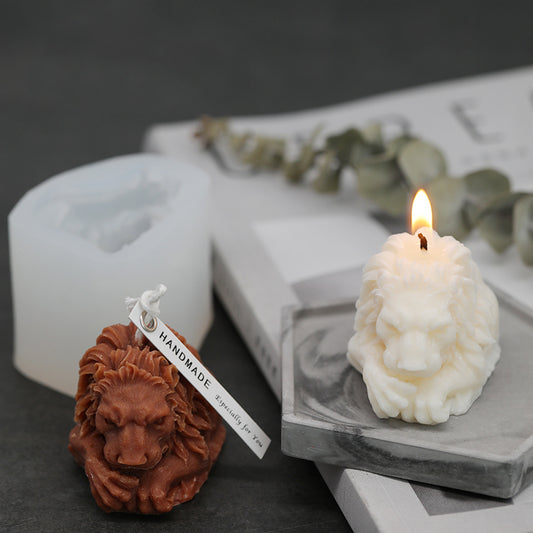 Lion Candle Mold Silicone DIY – Handmade Scented Candle Making Tool for Home Decor & Crafts