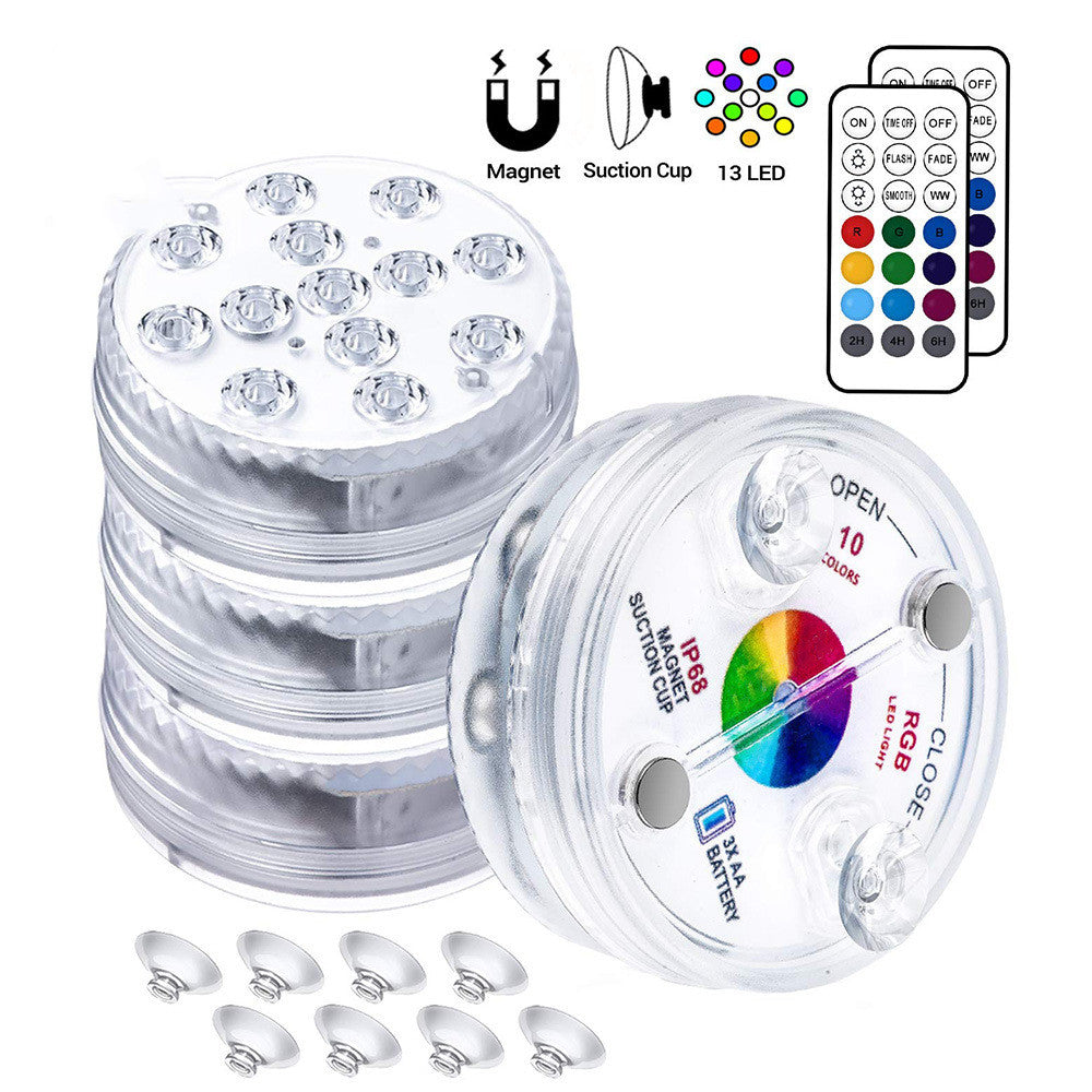 RGB LED Submersible Pool Light – 13 LED Waterproof Underwater Garden Lamp