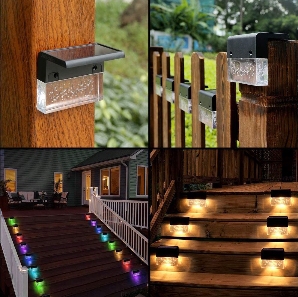 Solar LED Outdoor Fence Lights – Waterproof RGB Step Lights for Garden, Yard & Stairs