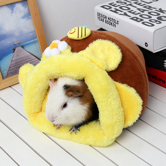 Warm Winter Hamster Sleeping Nest – Soft Cotton Cozy Bed for Small Pets