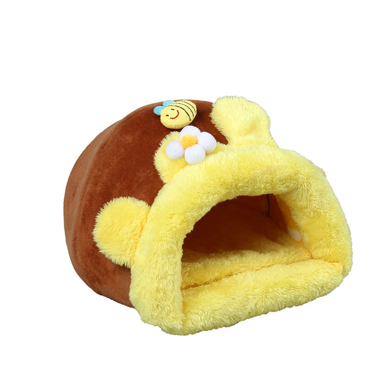 Warm Winter Hamster Sleeping Nest – Soft Cotton Cozy Bed for Small Pets