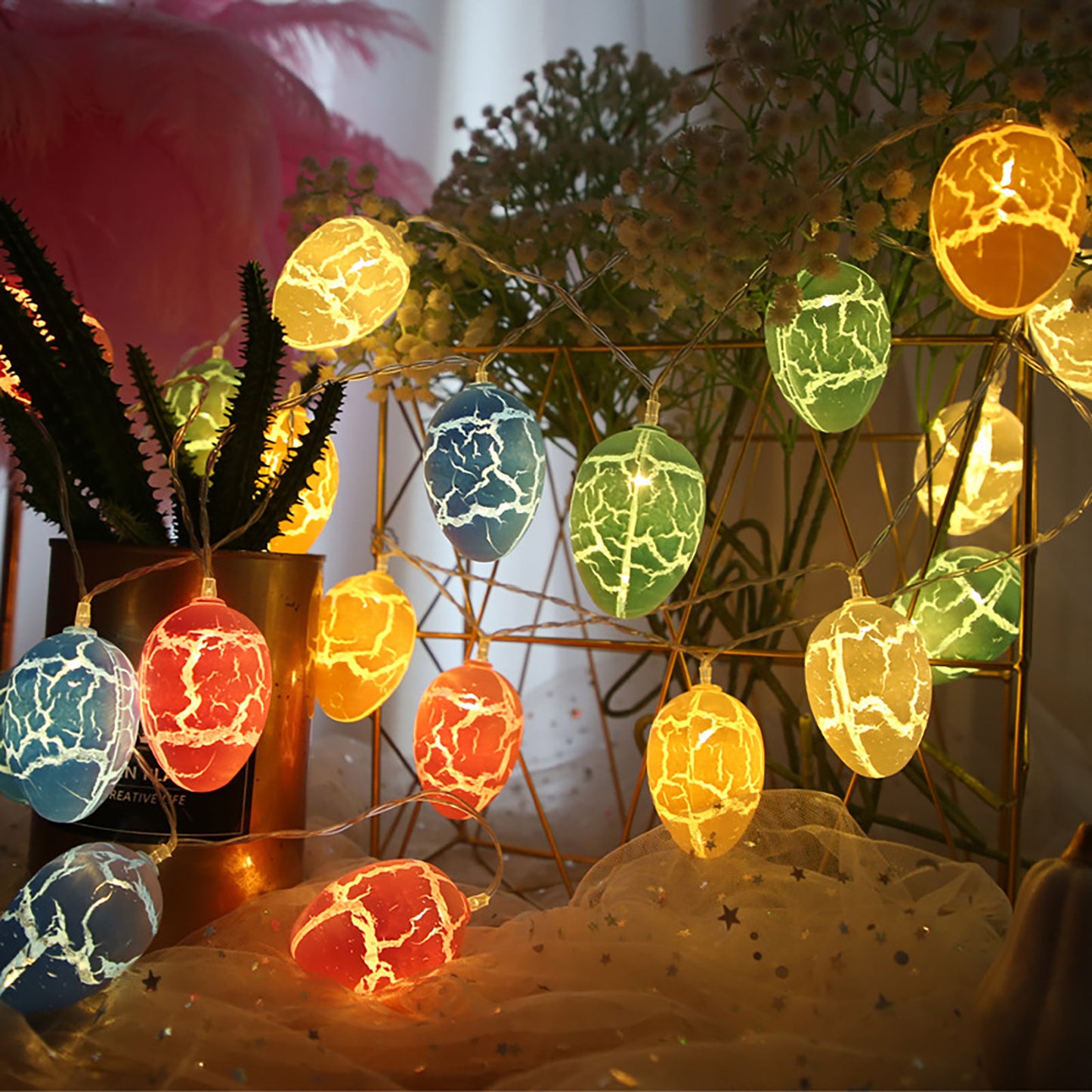Crack Egg LED String Lights Waterproof Fairy Lights – Easter Egg Decorative Party Lighting