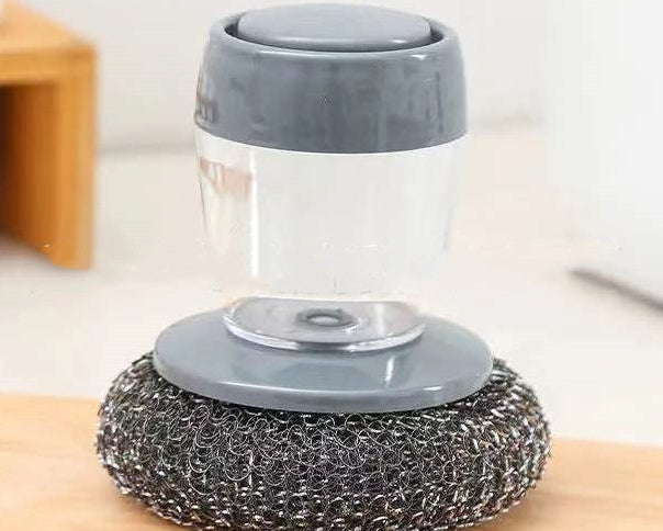 Soap Dispensing Palm Brush – Effortless Dish Cleaning Tool