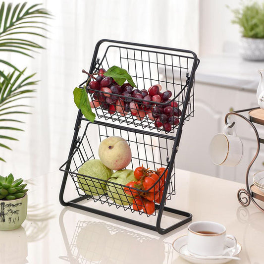 Space-Saving Stainless Steel Countertop Rack – Multi-Tier Kitchen Organizer Shelf