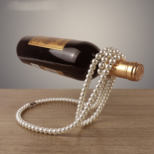 Pearl Necklace Wine Rack – Luxury Suspended Creative Home Desktop Decoration