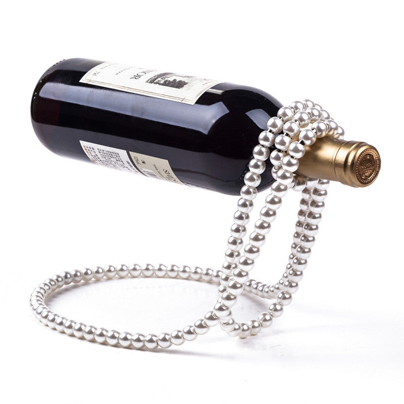 Pearl Necklace Wine Rack – Luxury Suspended Creative Home Desktop Decoration
