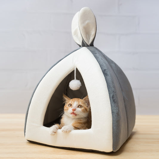 Soft Cat Bed House – Cozy Villa Style Pet Shelter for Small Dogs & Cats